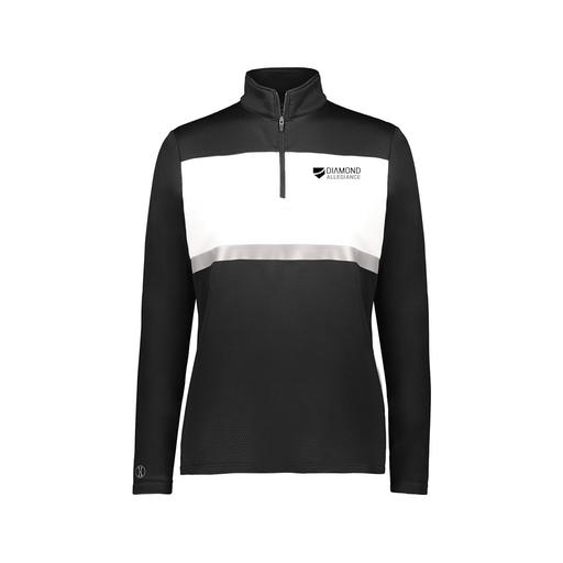 [222791.420.XS-LOGO1] Ladies Bold 1/4 Zip Pullover (Female Adult XS, Black, Logo 1)