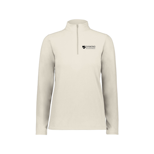 [6864.53T.XS-LOGO1] Ladies MicroFleece 1/4 Zip Pullover (Female Adult XS, White, Logo 1)