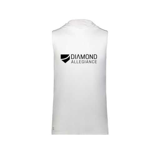 [222590.005.XS-LOGO1] Men's CoolDry Sleeveless Hoodie (Adult XS, White, Logo 1)